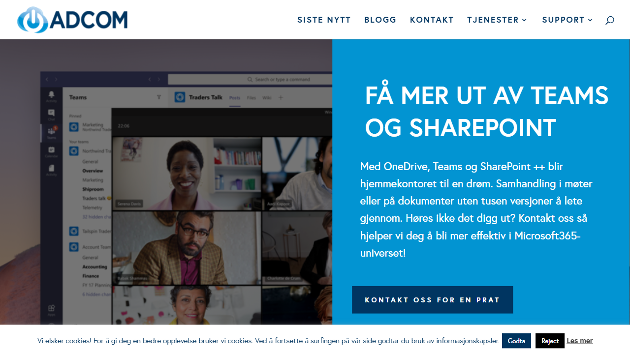 Adcom Norge AS website screenshot