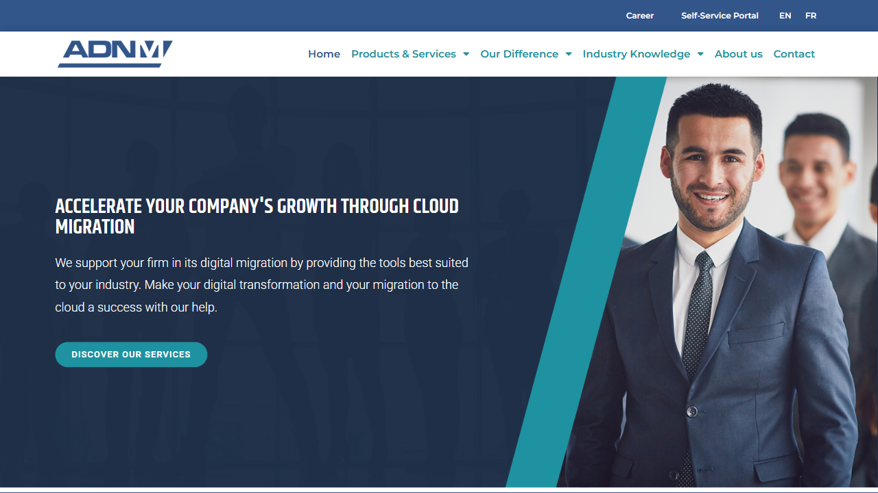 ADNM Solutions Inc. website screenshot