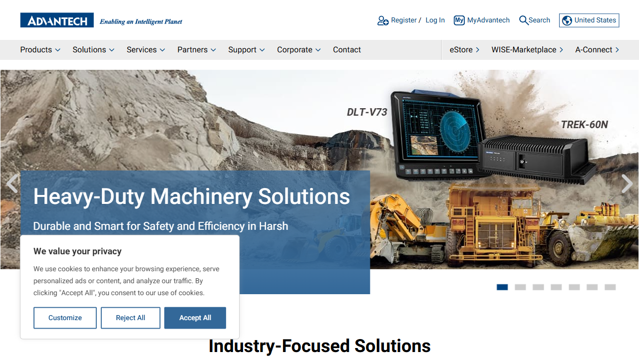 Advantech Co., LTD website screenshot