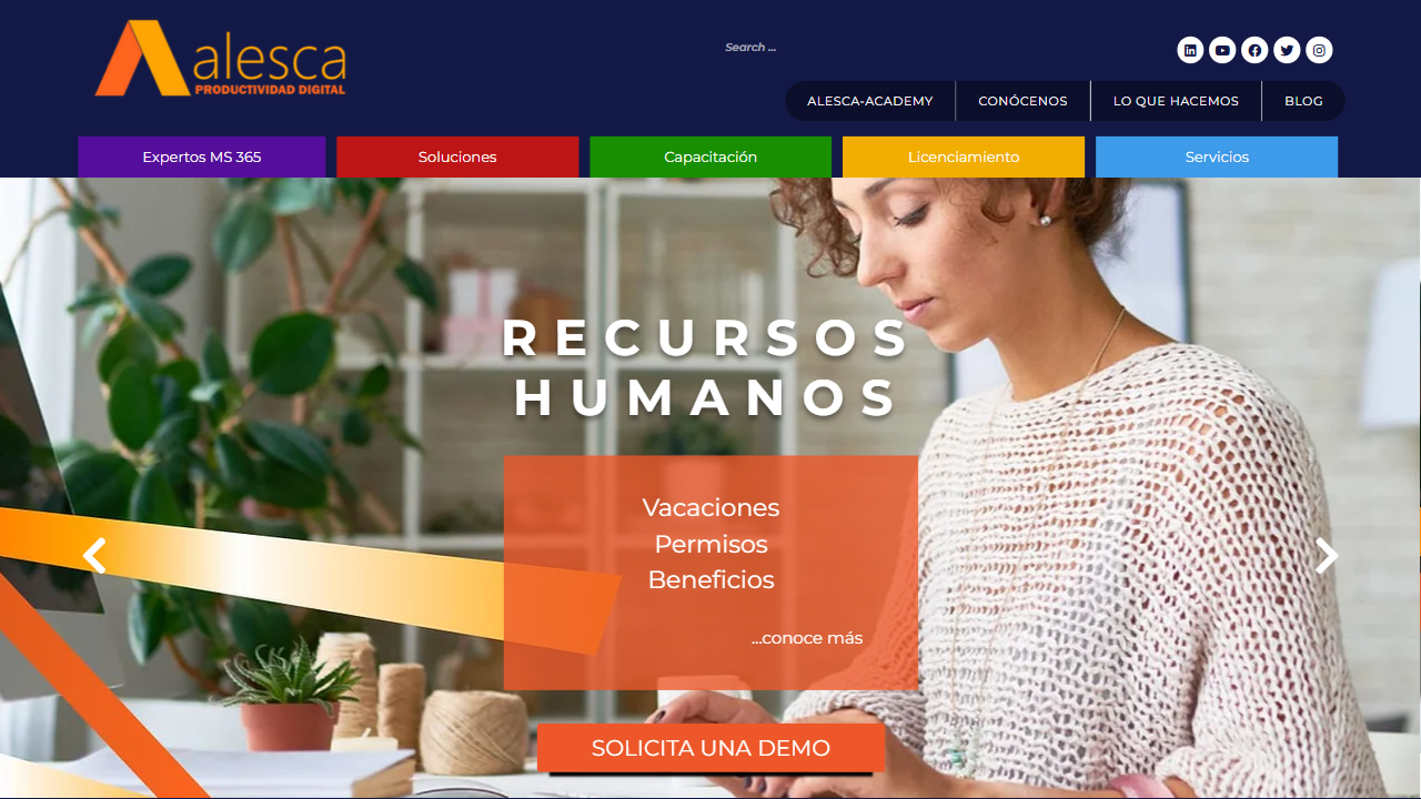 Alesca Productividad S de RL de CV website screenshot