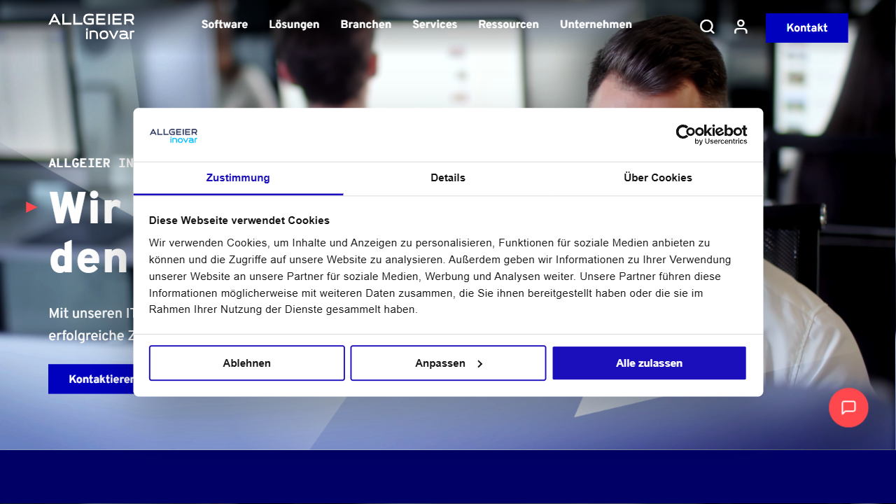 Allgeier Inovar GmbH website screenshot