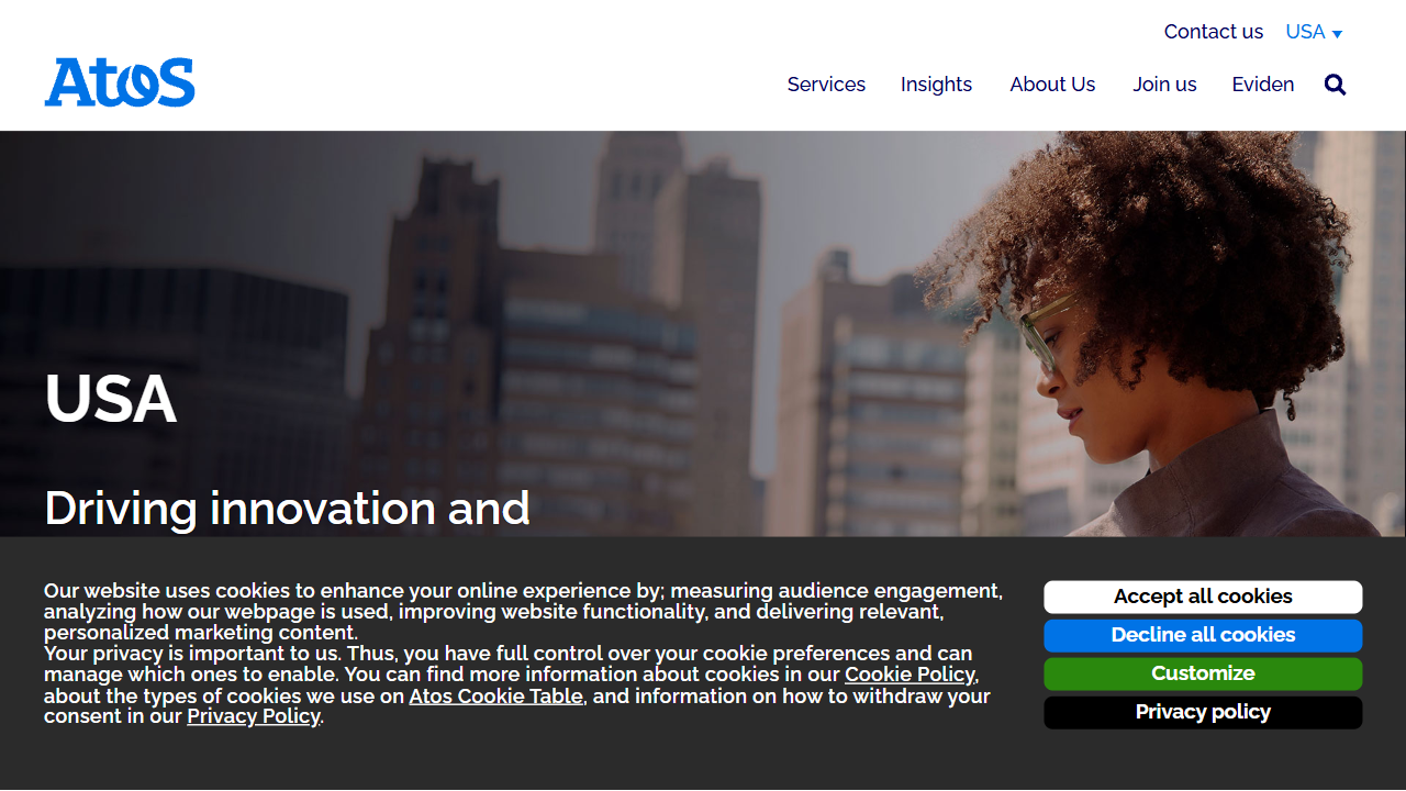 Atos IT Solutions and Services website screenshot