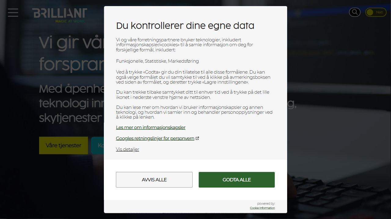 Brilliant AS website screenshot
