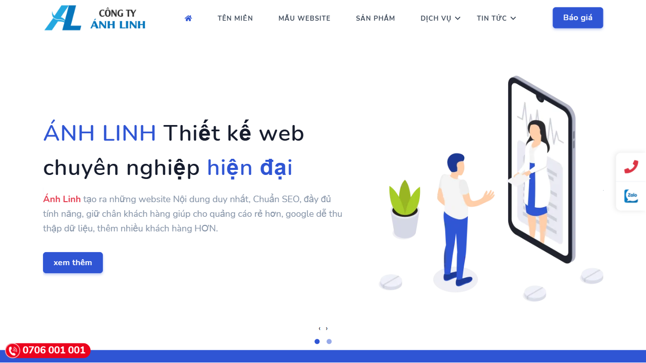 Công ty Cổ Phần Công Nghệ Ánh Linh website screenshot