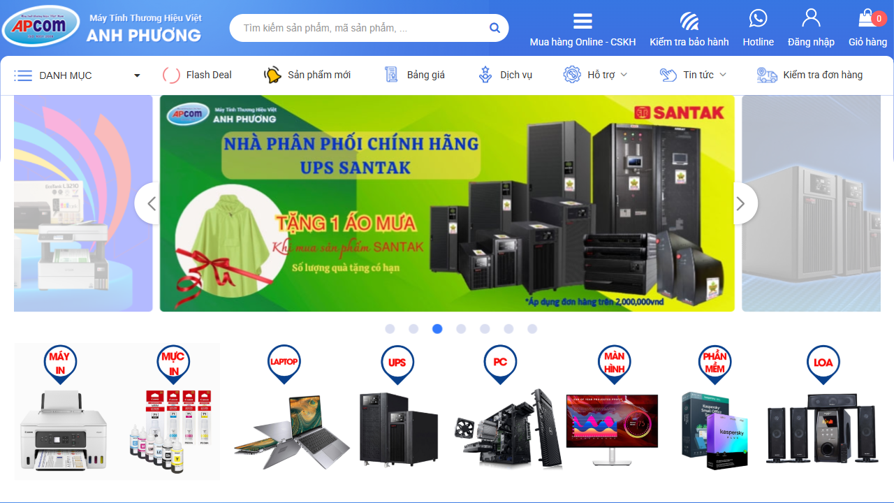 Công Ty Trách Nhiệm Hữu Hạn Thương Mại Dịch Vụ Tin Học Anh phương A.P.C.O.M website screenshot