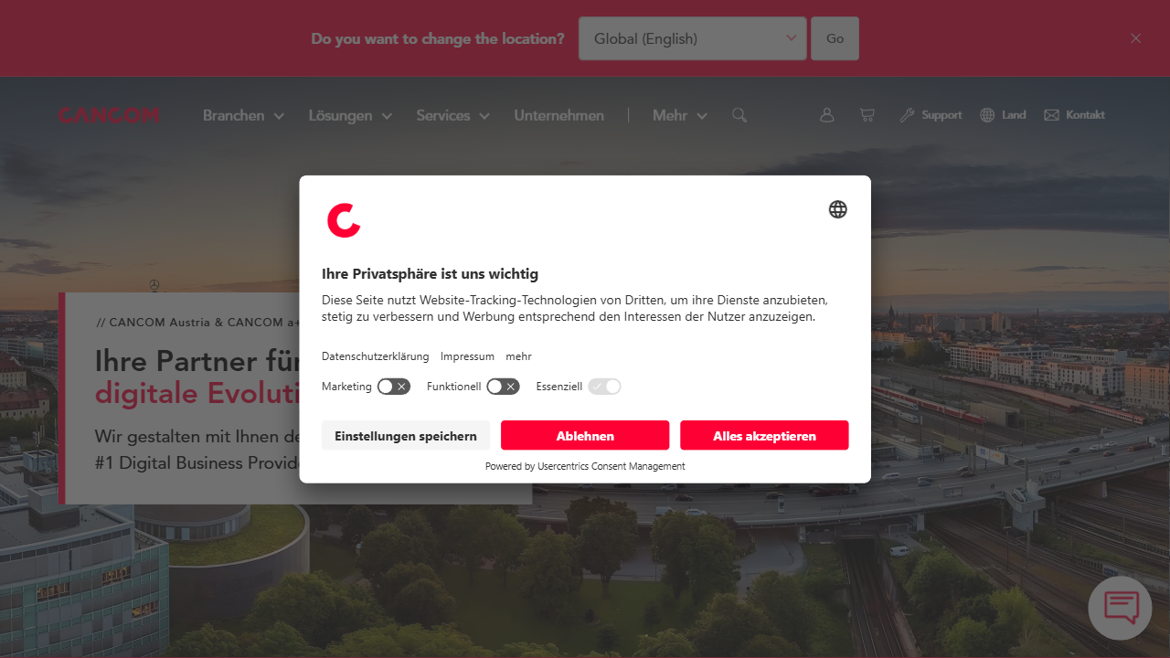 CANCOM Austria AG website screenshot