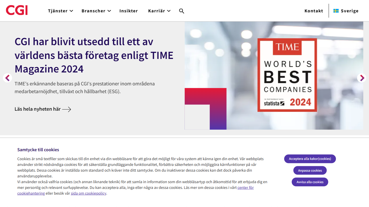 CGI Sverige AB website screenshot