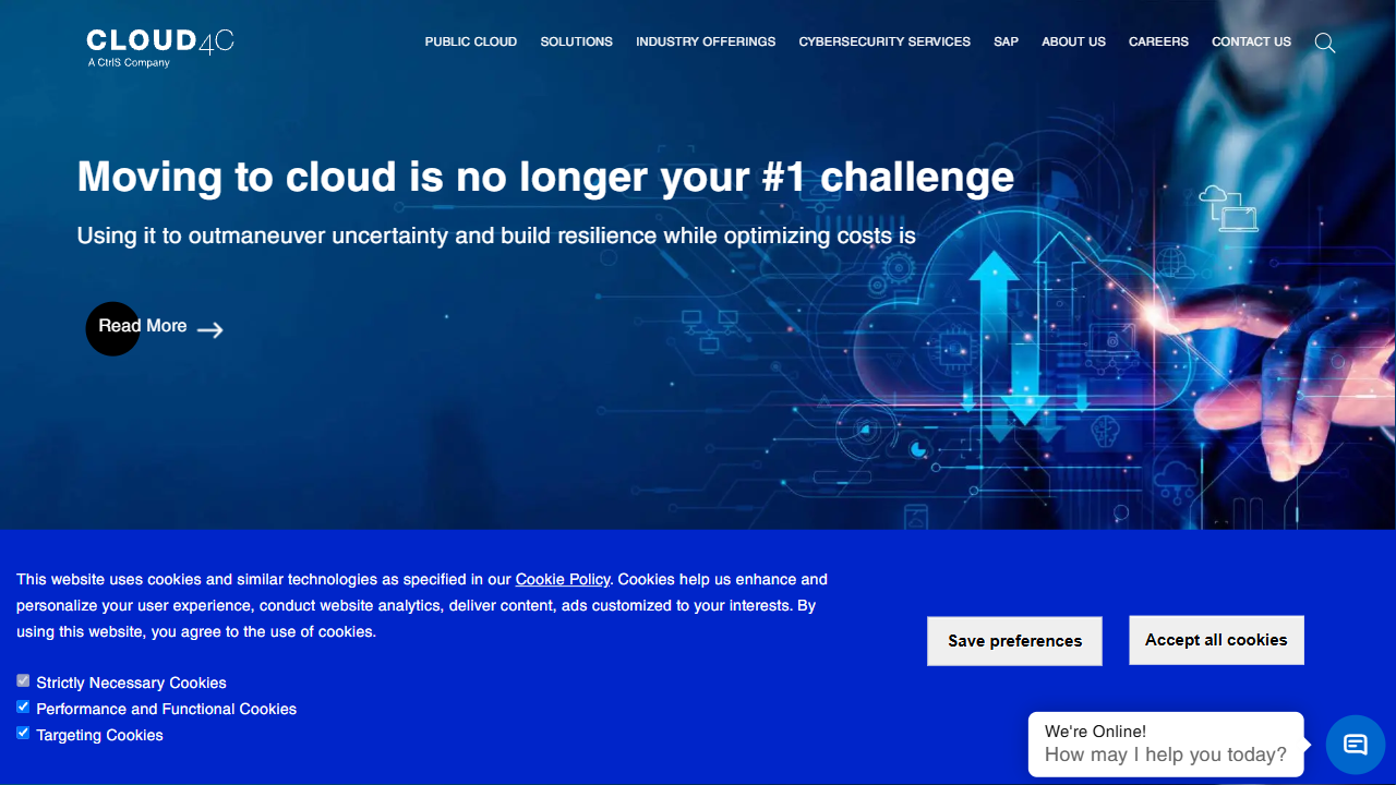 Cloud4C Services FZ LLC website screenshot