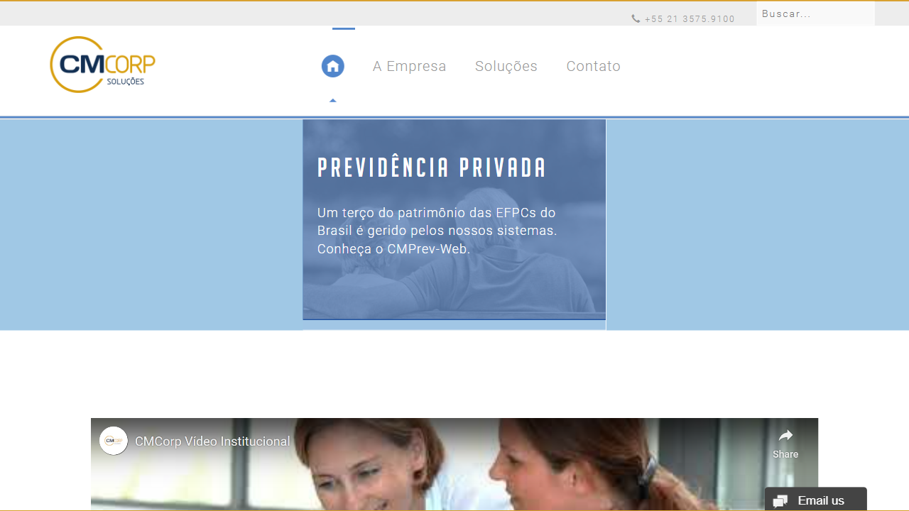CMCorp Soluções em Informática S.A. website screenshot