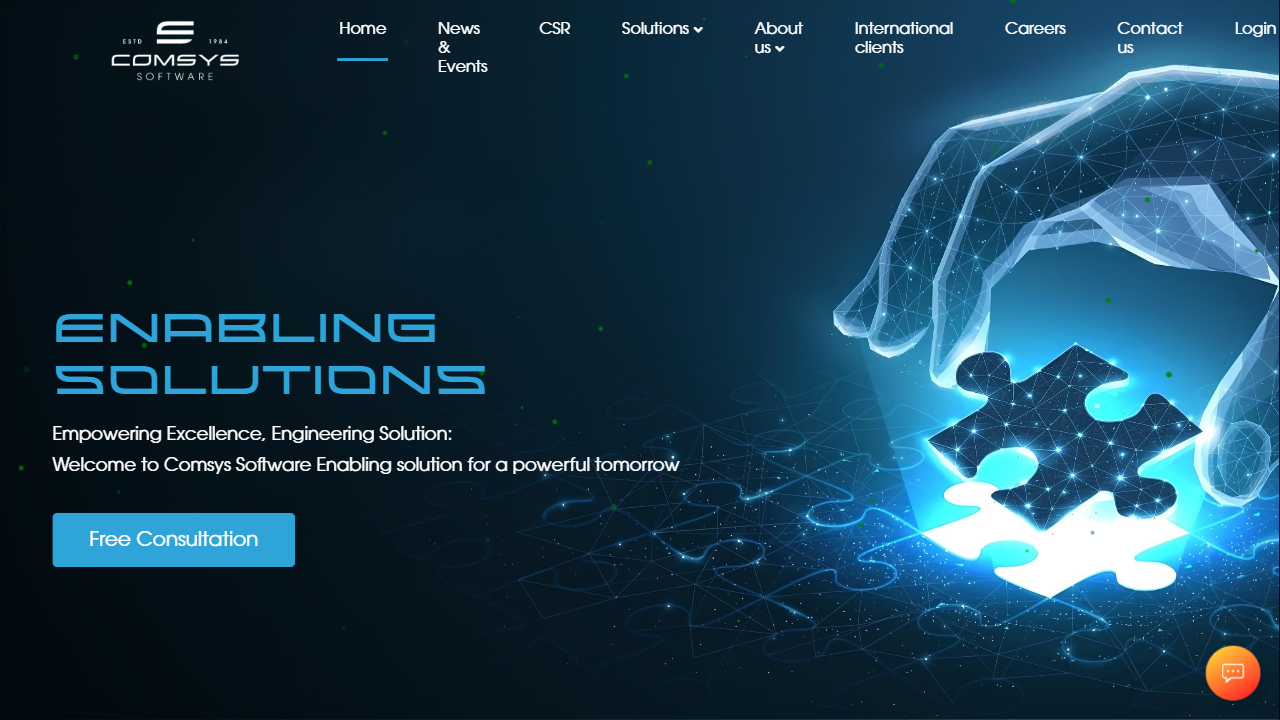 Comsys Software website screenshot