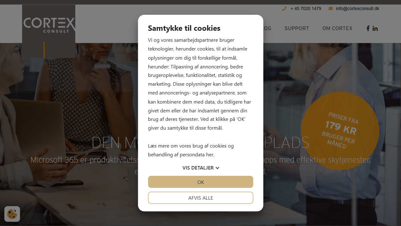 Cortex Consult A/S website screenshot