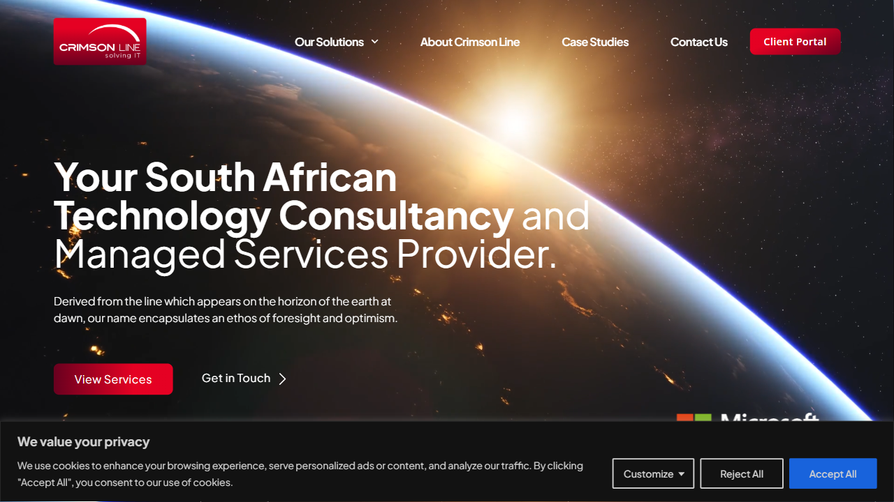 Crimson Line - Solving IT website screenshot