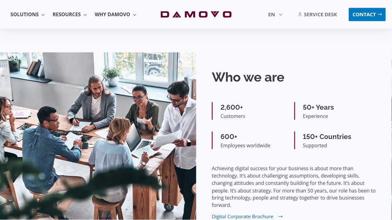 DAMOVO Deutschland GmbH & Co. KG website screenshot