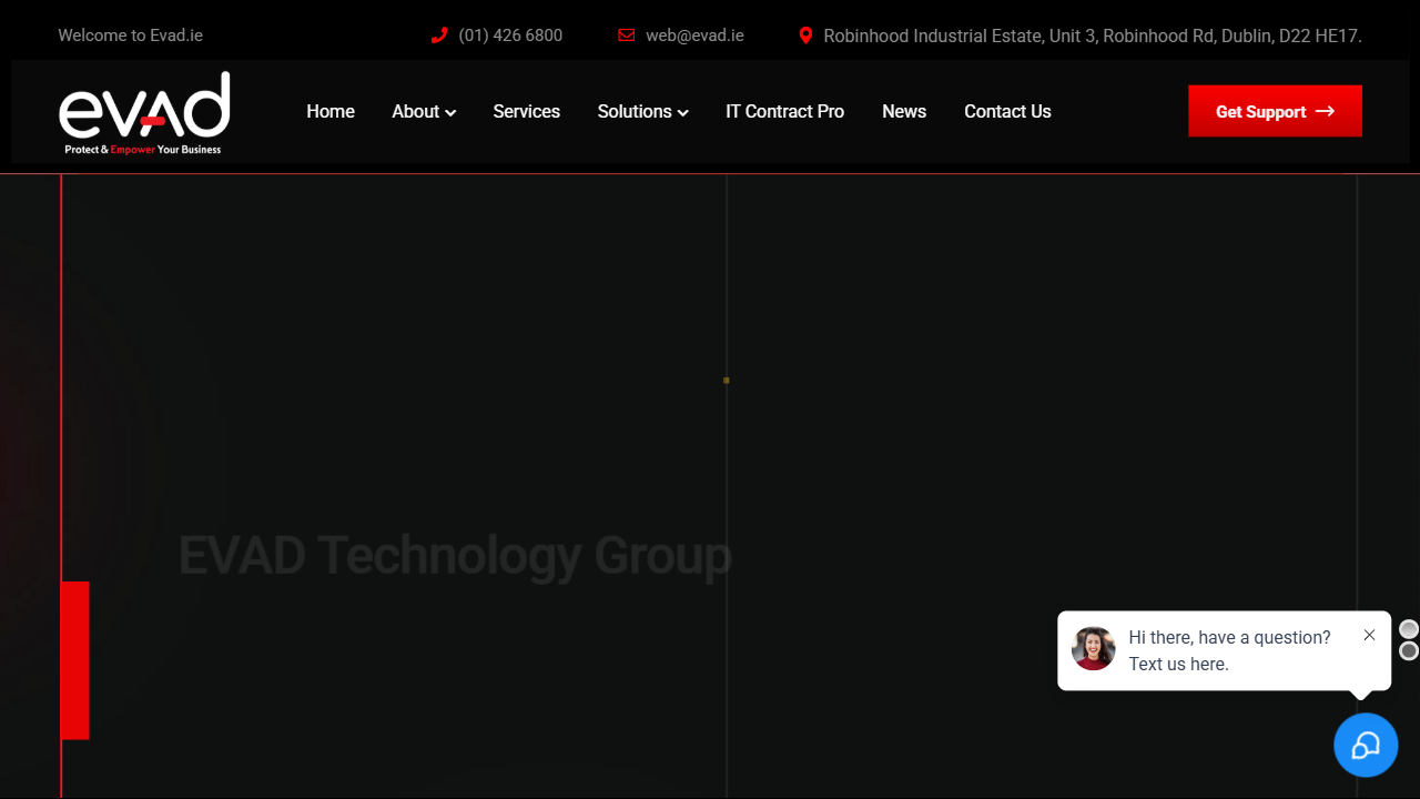 Evad IT Solutions website screenshot