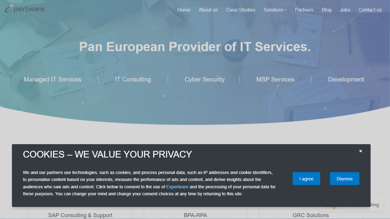 Expertware Belgium website screenshot