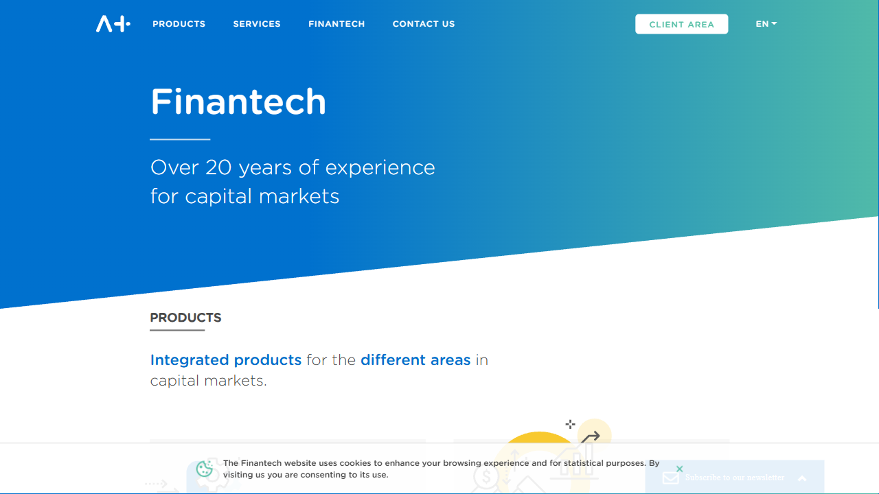 Finantech - Sistemas de Informação, S.A. website screenshot