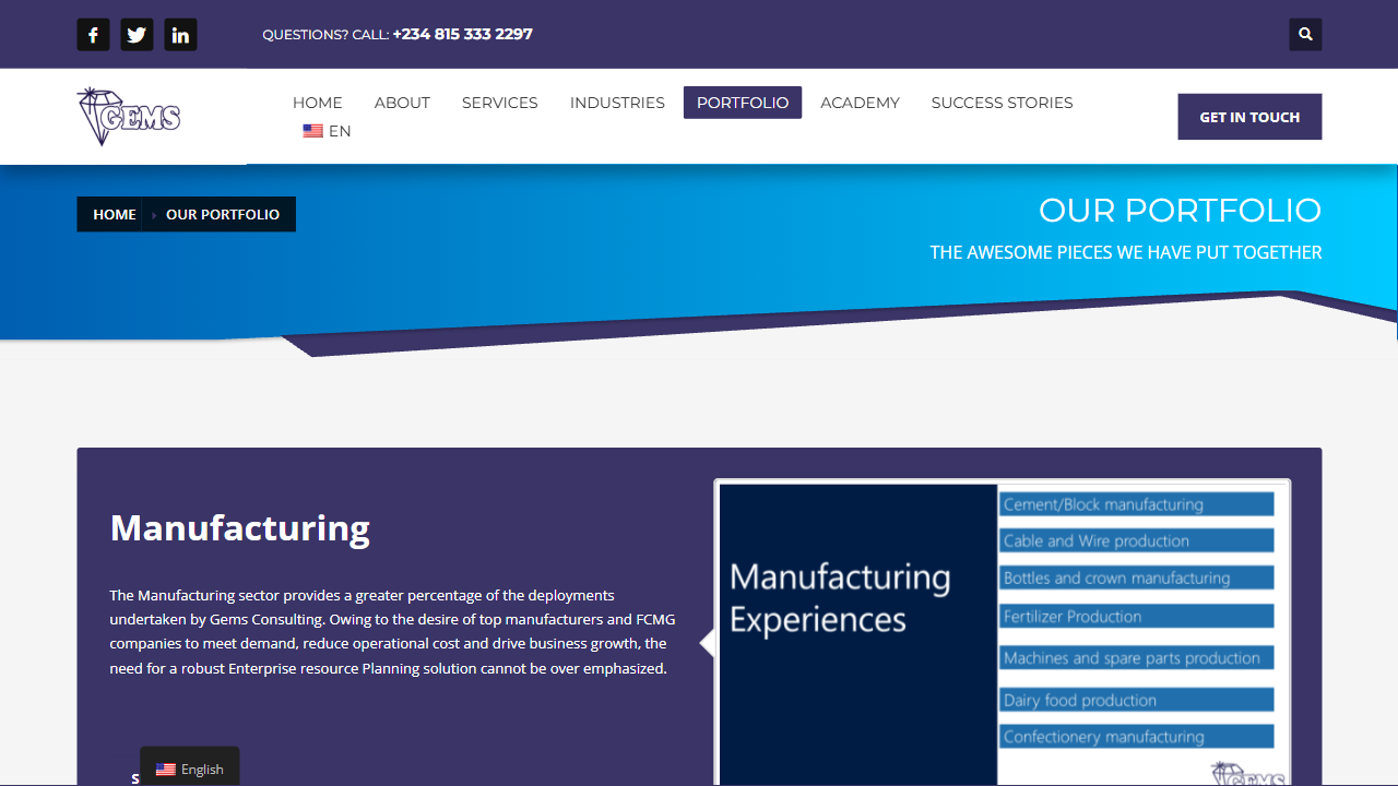 Gems Consulting Canada Inc. website screenshot