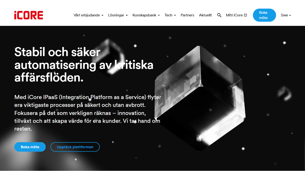 iCore Solutions AB website screenshot