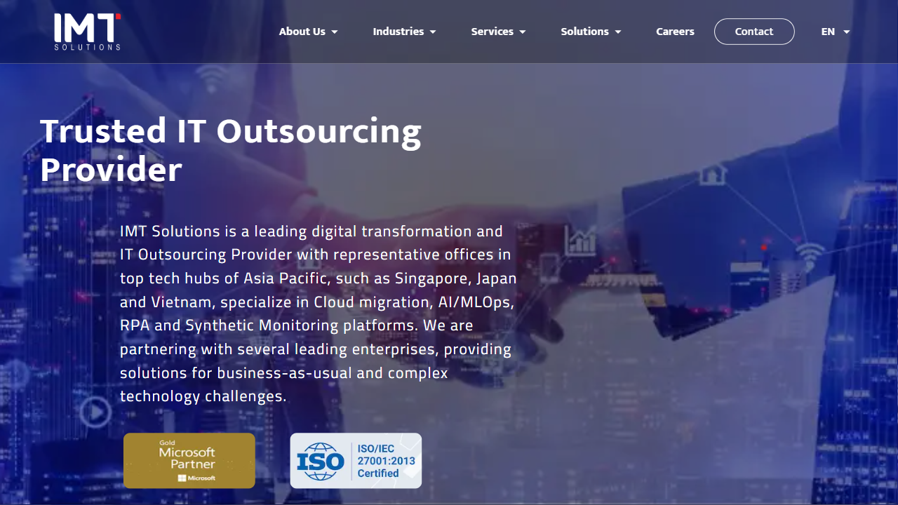 IMT Solutions Corp. website screenshot