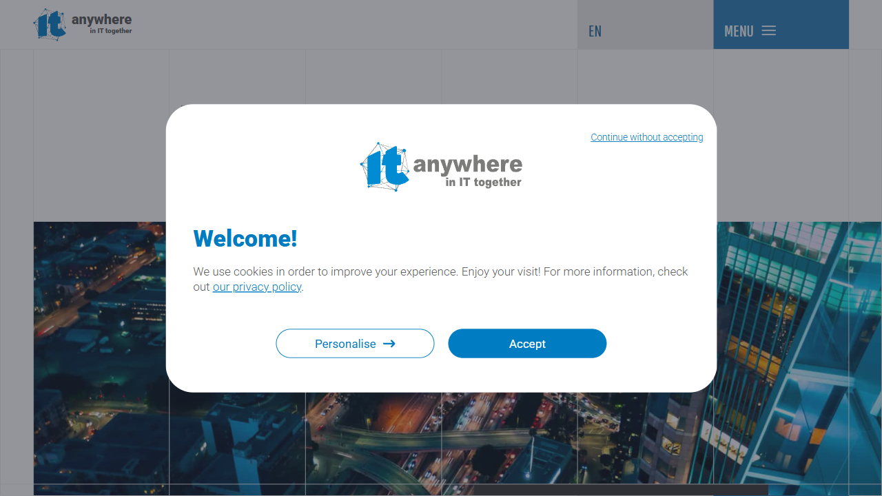 IT Anywhere bvba website screenshot