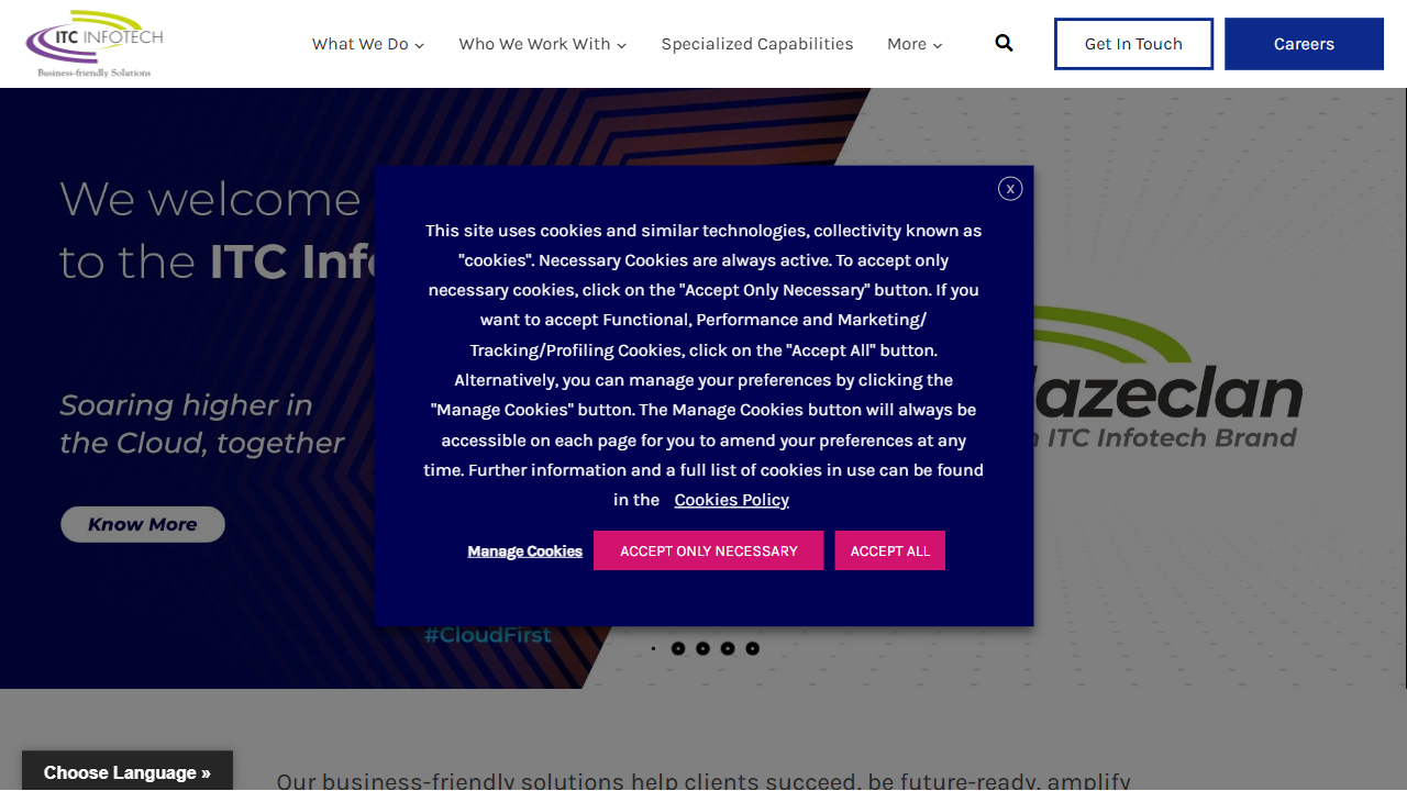 ITC Infotech India Limited website screenshot