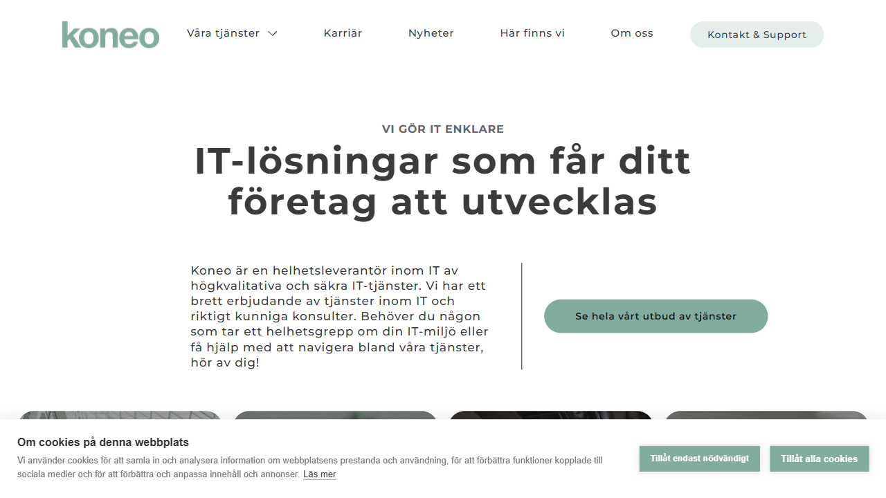 Koneo AB website screenshot