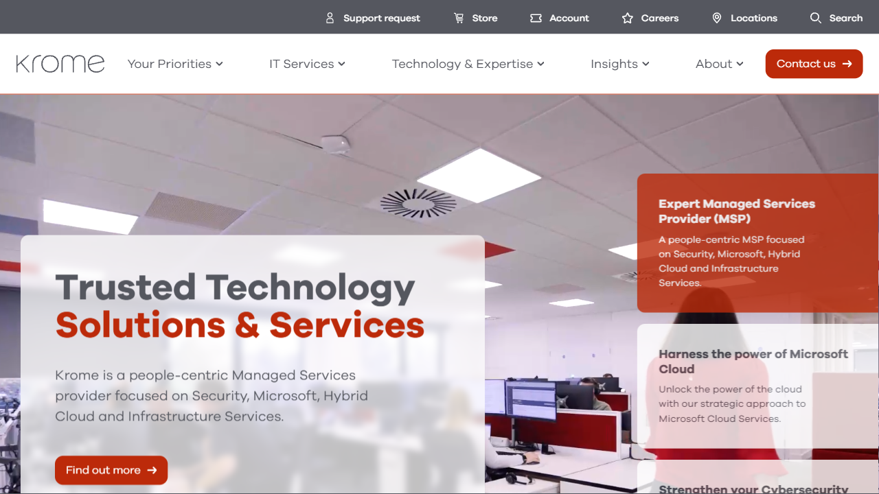 Krome Technologies Ltd website screenshot