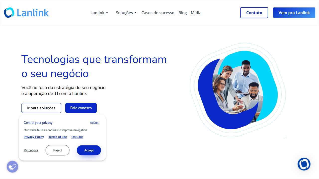 LANLINK SOLUCOES E COMERCIALIZACAO EM INFORMATICA website screenshot