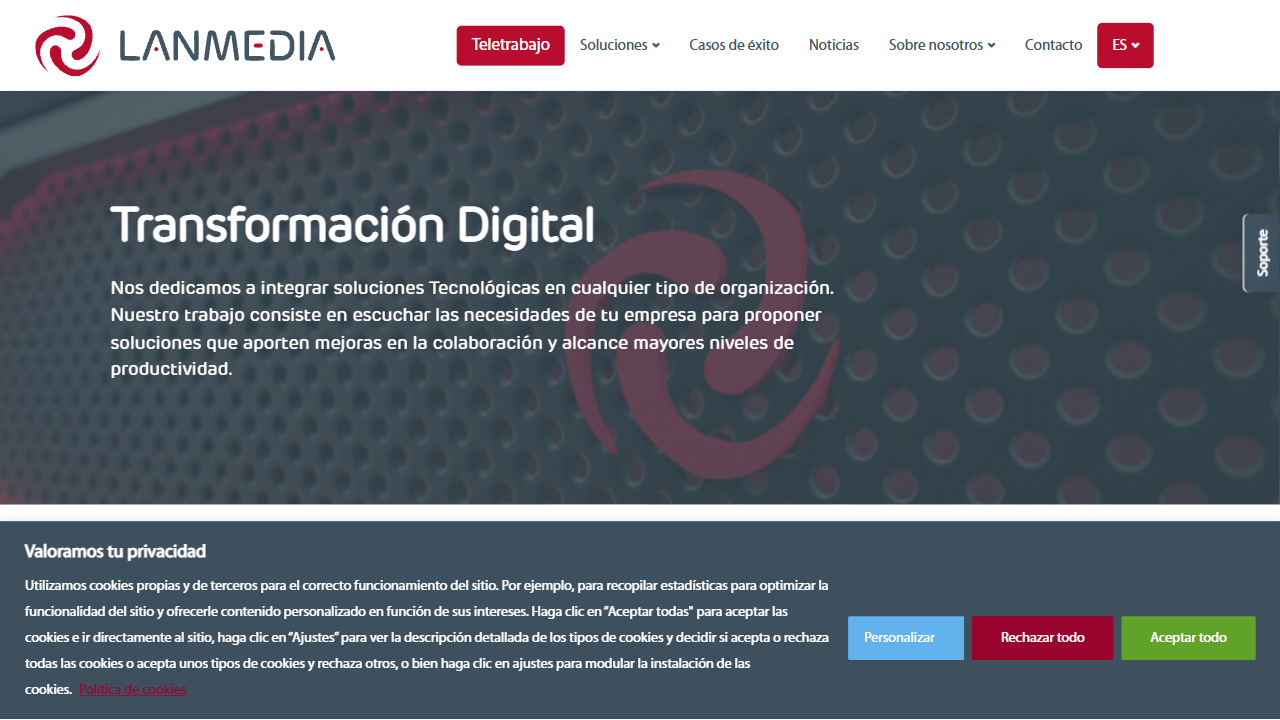 LANMEDIA COMUNICACIONES SL website screenshot