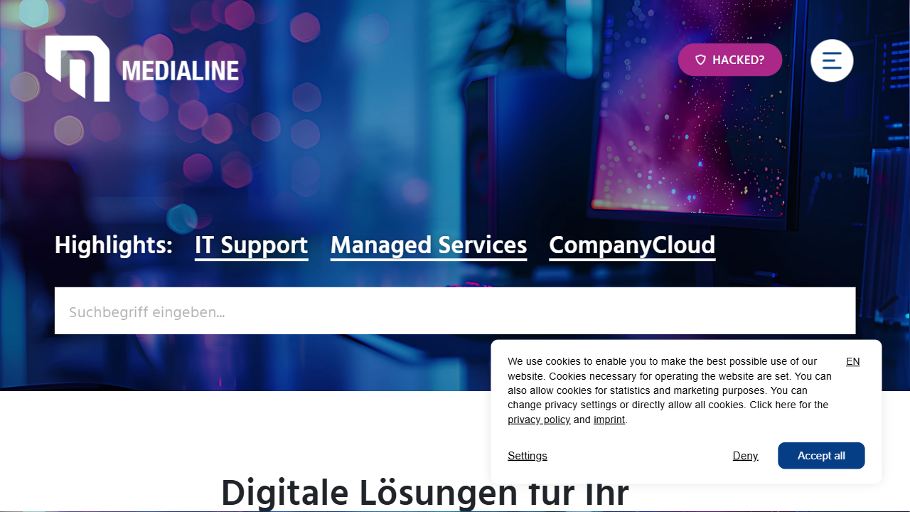 Medialine EuroTrade AG website screenshot