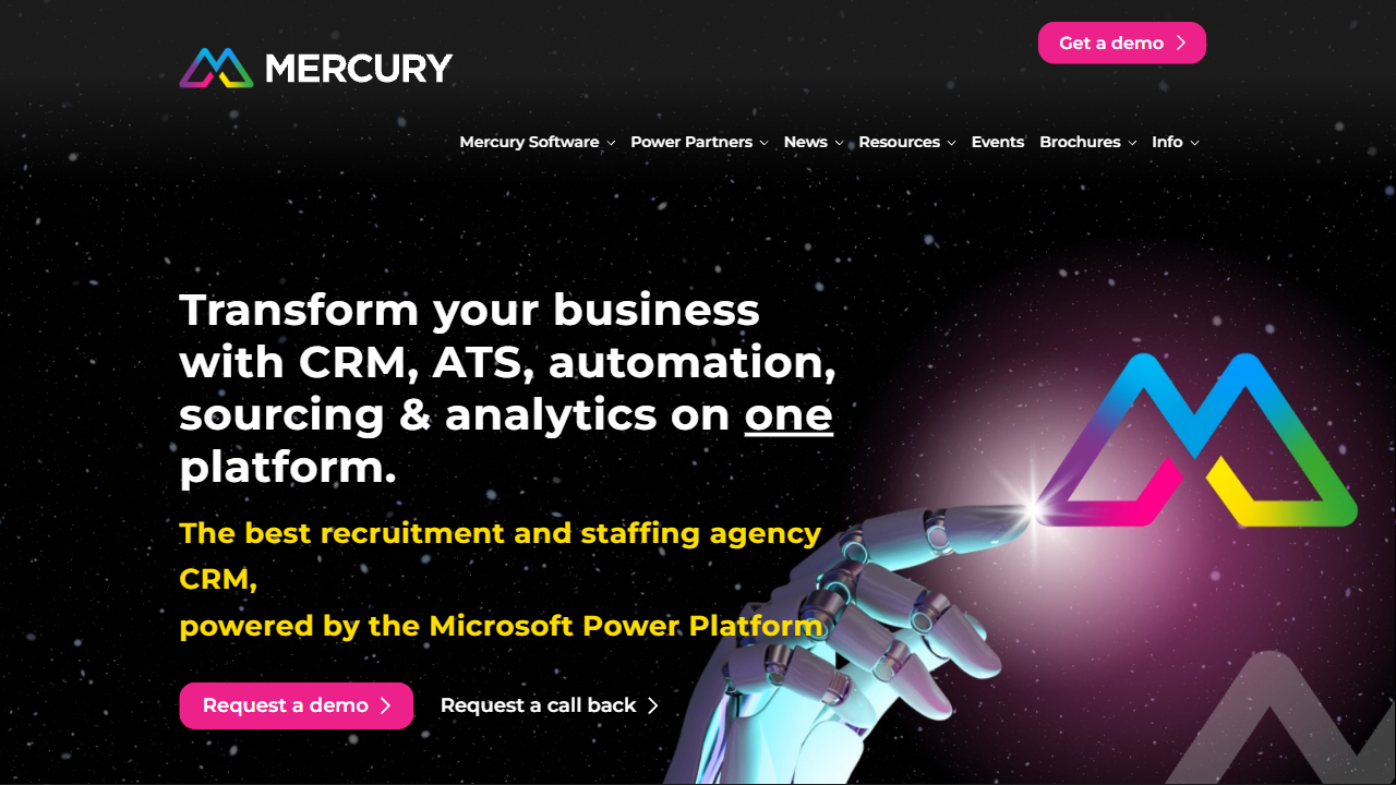 MERCURY XRM LTD website screenshot