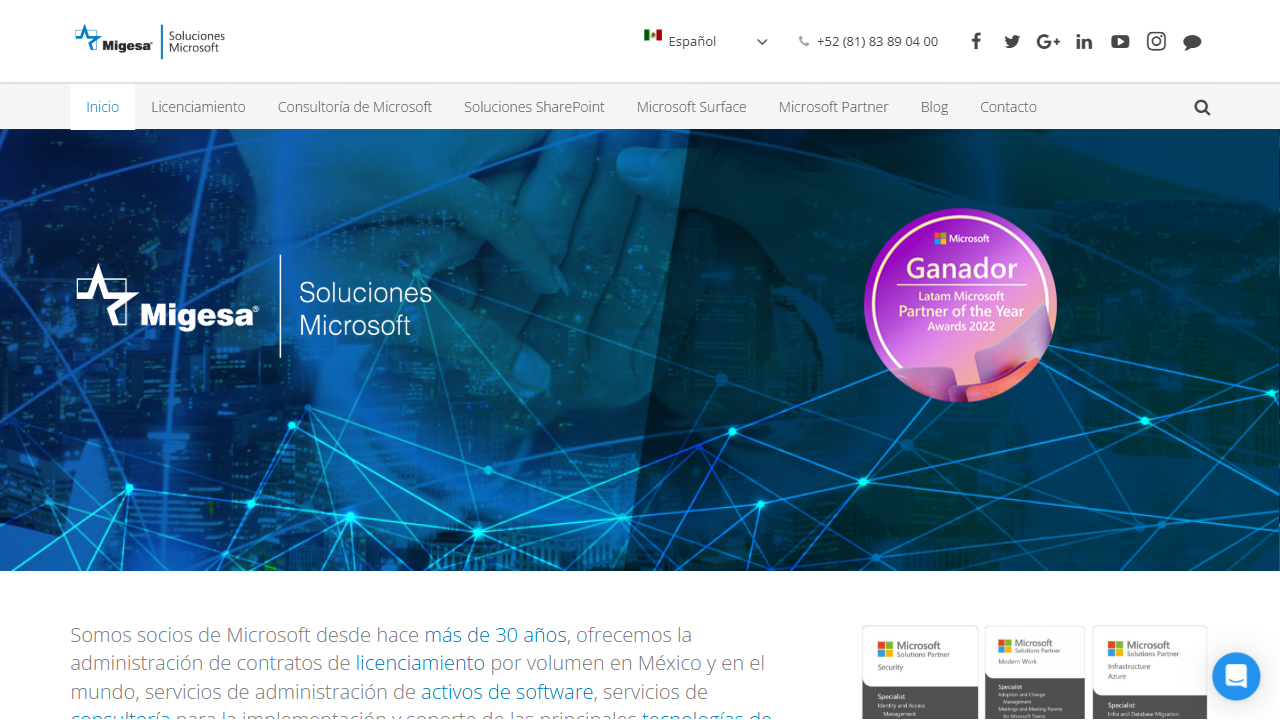 MIGESA, SA de CV website screenshot