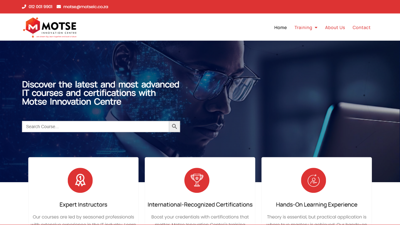 Motse Innovation Centre website screenshot