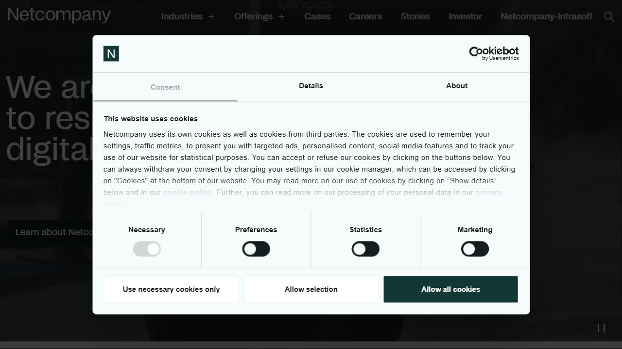 Netcompany A/S website screenshot