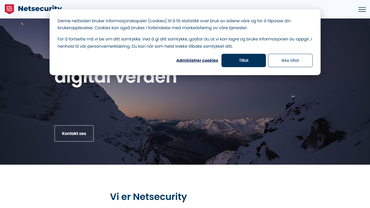 Netsecurity AS website screenshot