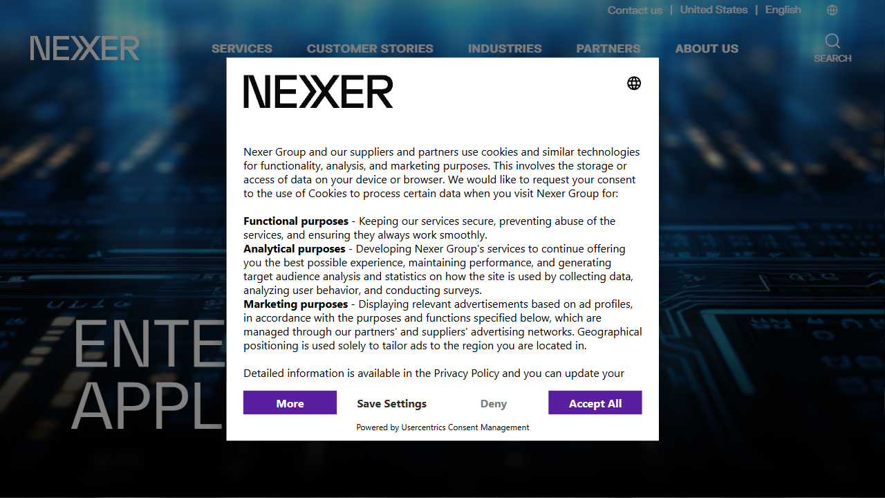 Nexer Group AB website screenshot