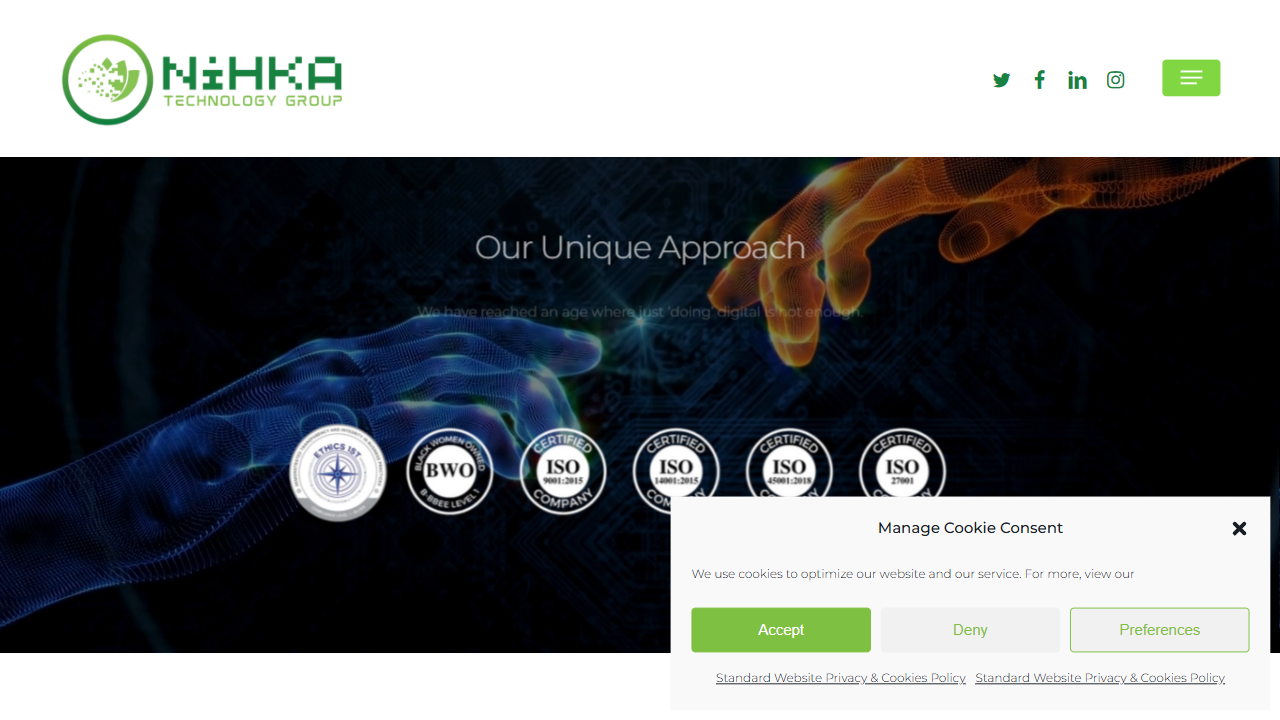 Nihka Technology Group website screenshot