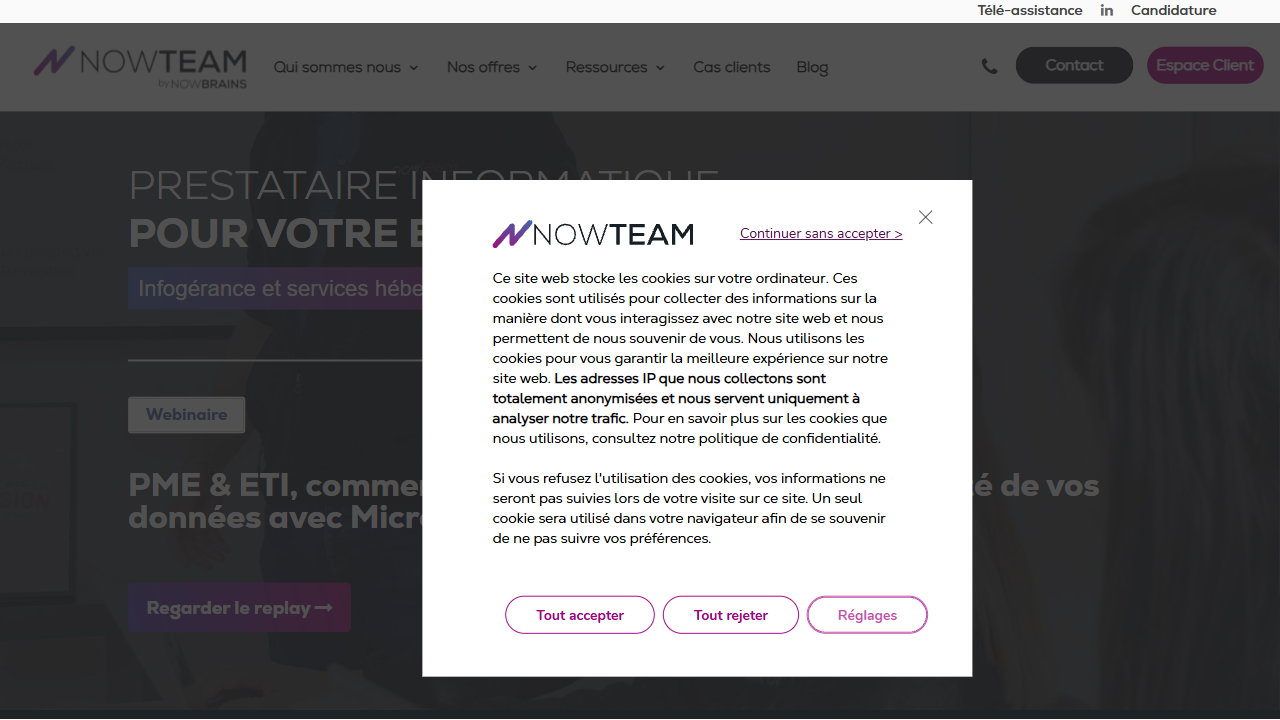 NOWTEAM website screenshot