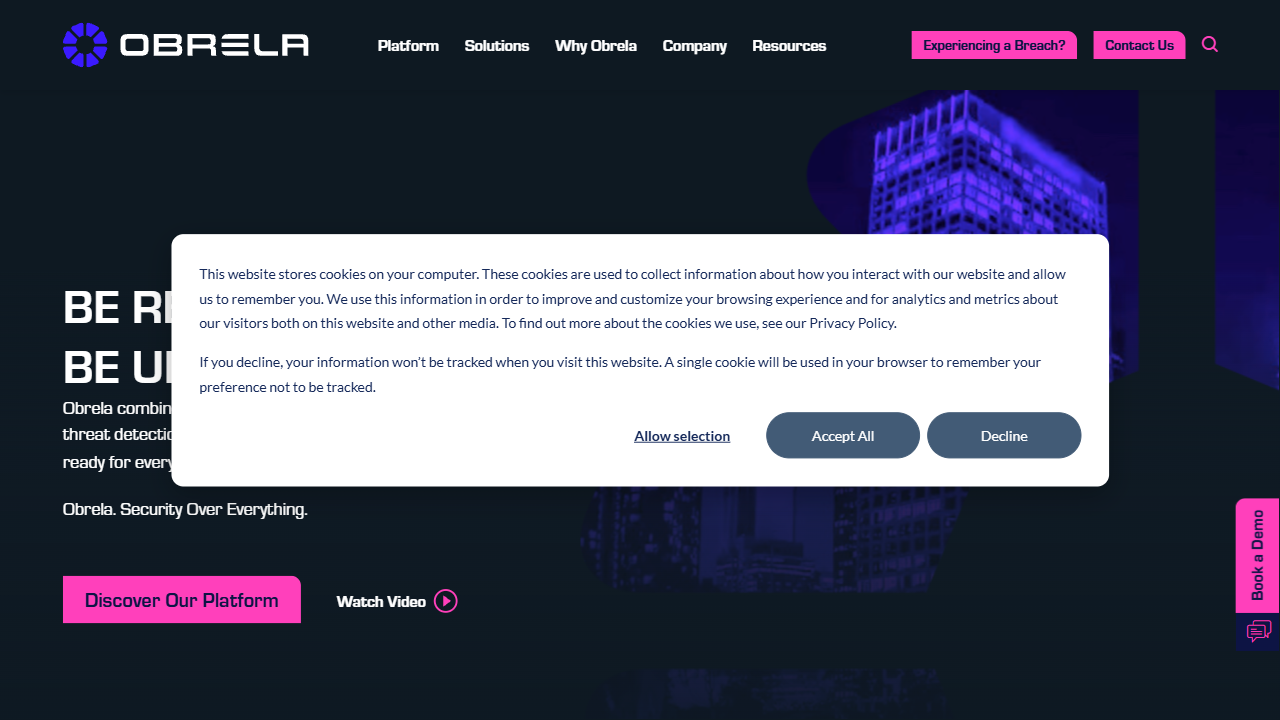 Obrela Security Industries website screenshot