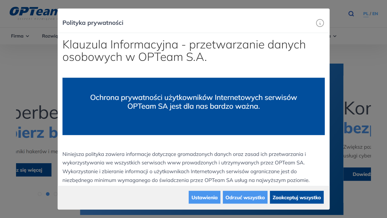 Opteam S.A. website screenshot