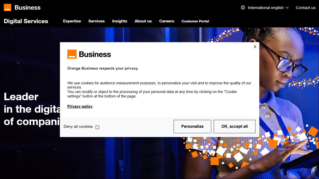 Orange Business Digital Norway AS website screenshot