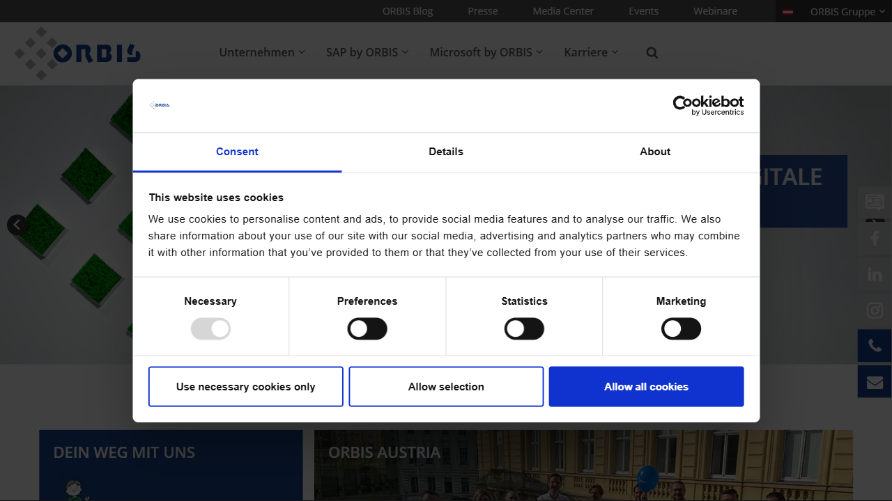 ORBIS SE website screenshot