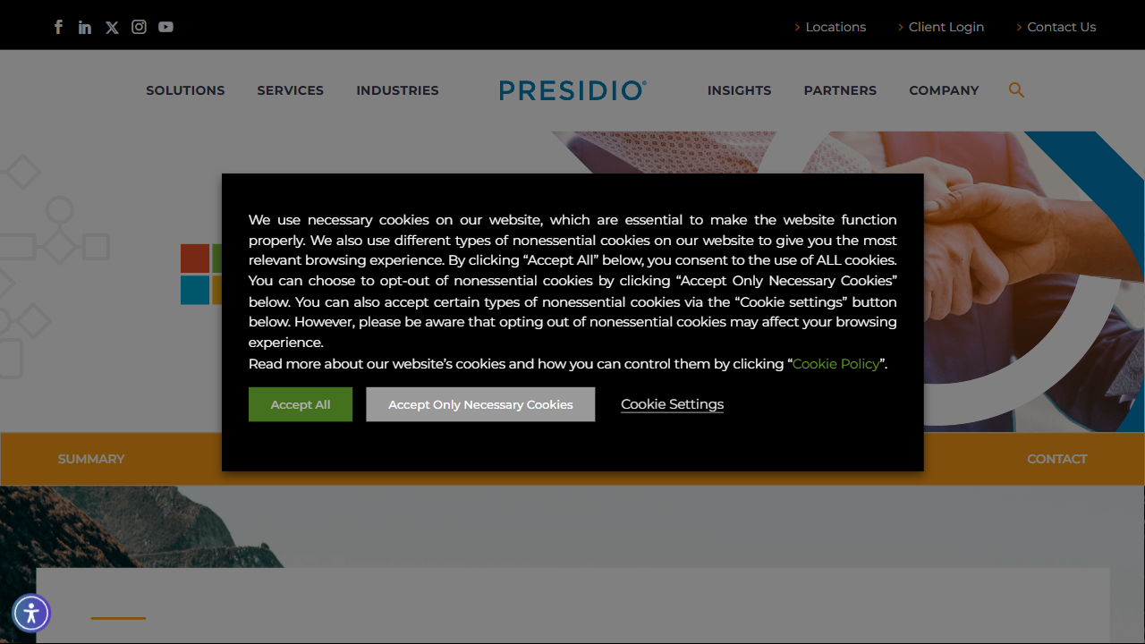 Presidio Networked Solutions website screenshot