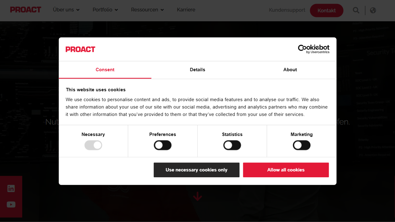 Proact IT Group website screenshot