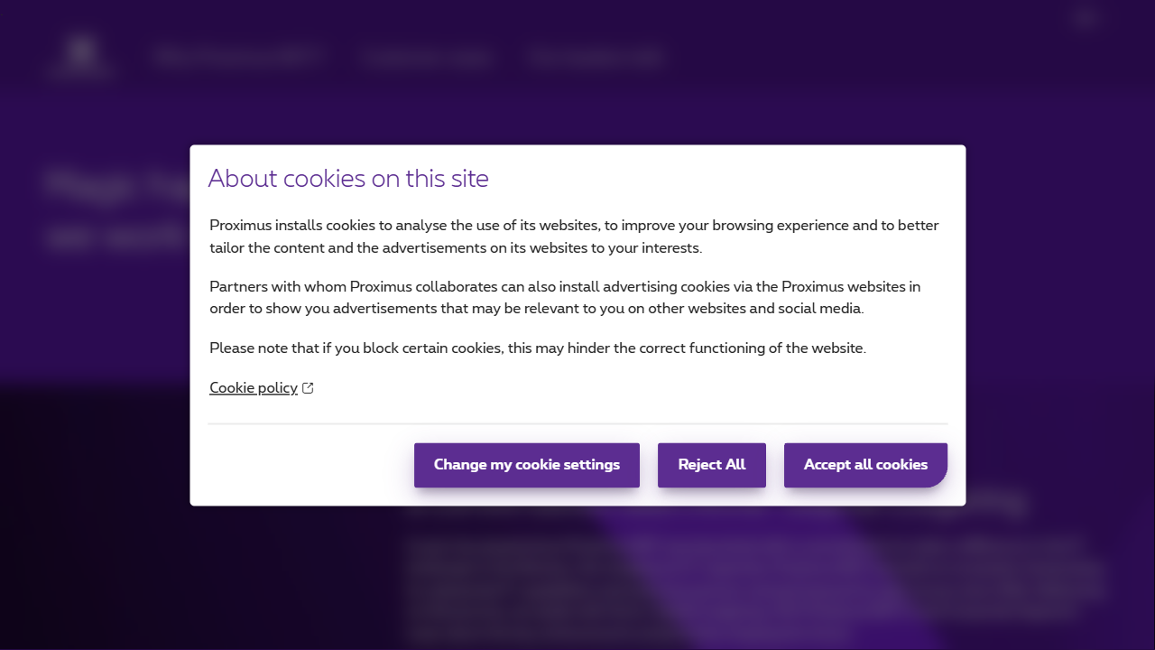 PROXIMUS NV website screenshot