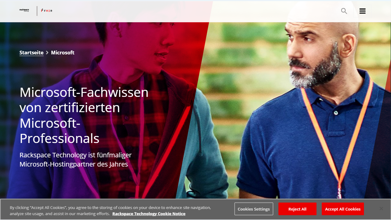 Rackspace Germany GmbH website screenshot