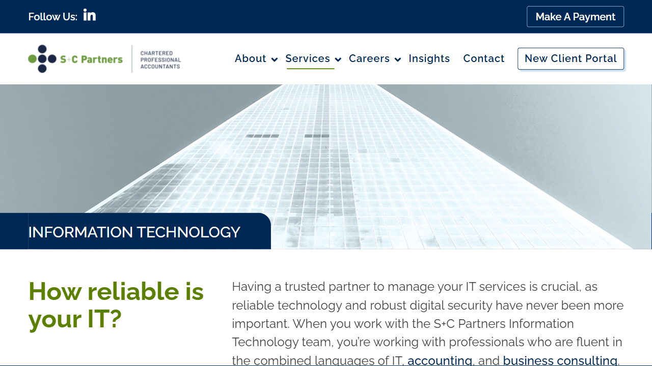 S+C Partners LLP website screenshot