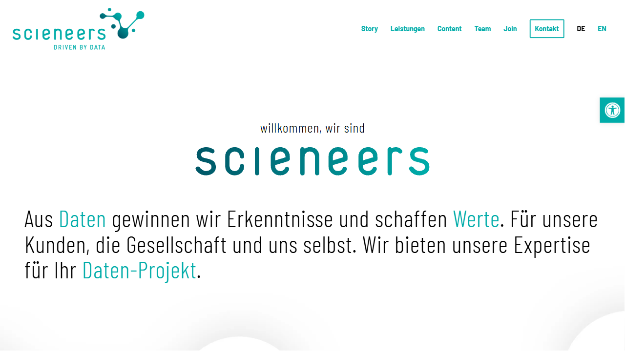 scieneers GmbH website screenshot