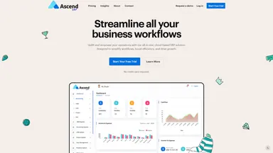 Ascend ERP website screenshot