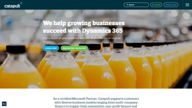 Catapult ERP website screenshot